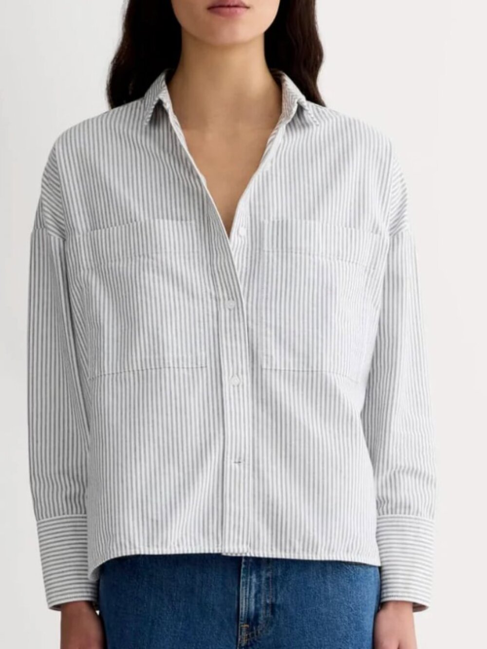 EVERLANE - The Boxy Oxford black/white - MEDIUM